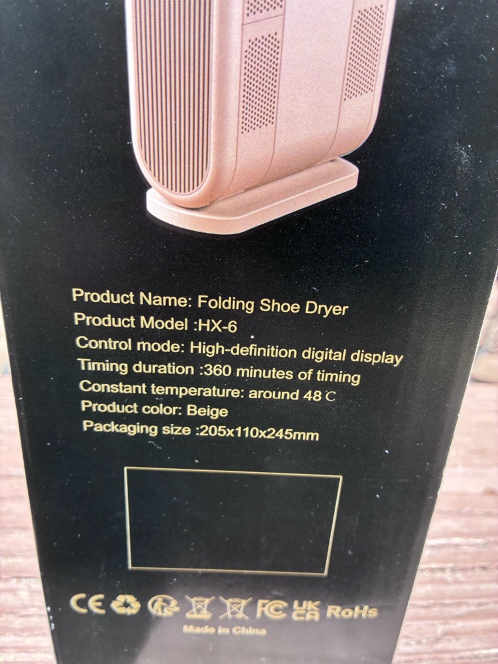Portable Shoe Dryer & Warmer - Cream/Brown - Picture 8 of 13
